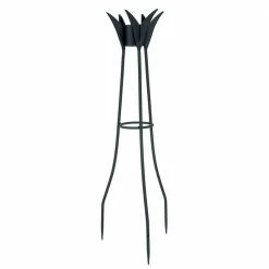 Achla Designs Gazing Globe Ball Stand, Spiked, 34 in. Tall Black Powder Coat Finish