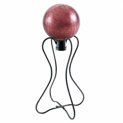 Achla Designs Daffodil Gazing Globe Ball Stand, 21.5 in. Tall Black Powder Coat Finish -Achla Designs Shop achla designs decorative garden stakes gbs 15 1f 1000