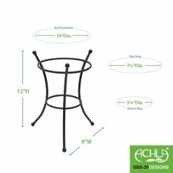 Achla Designs Multi-Use Stand for Planter, Birdbath, Ball, 11.25 in. Tall Black Powder Coat Finish 11 Achla Designs Multi-Use Stand for Planter, Birdbath, Ball, 11.25 in. Tall Black Powder Coat Finish -Achla Designs Shop achla designs decorative garden stakes gbs 20 4f 1000