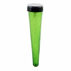 Achla Designs Pack of 3 Solar Sparkle Cones with Stake, 31.5 in. Tall Dark Green