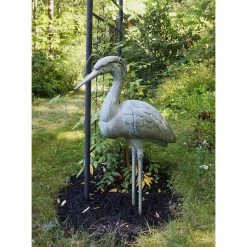 Achla Designs Stately Great Blue Heron, 31.5 in. Tall Blue-Grey Verdi Painted Finish -Achla Designs Shop achla designs garden statues hsb 01 44 1000
