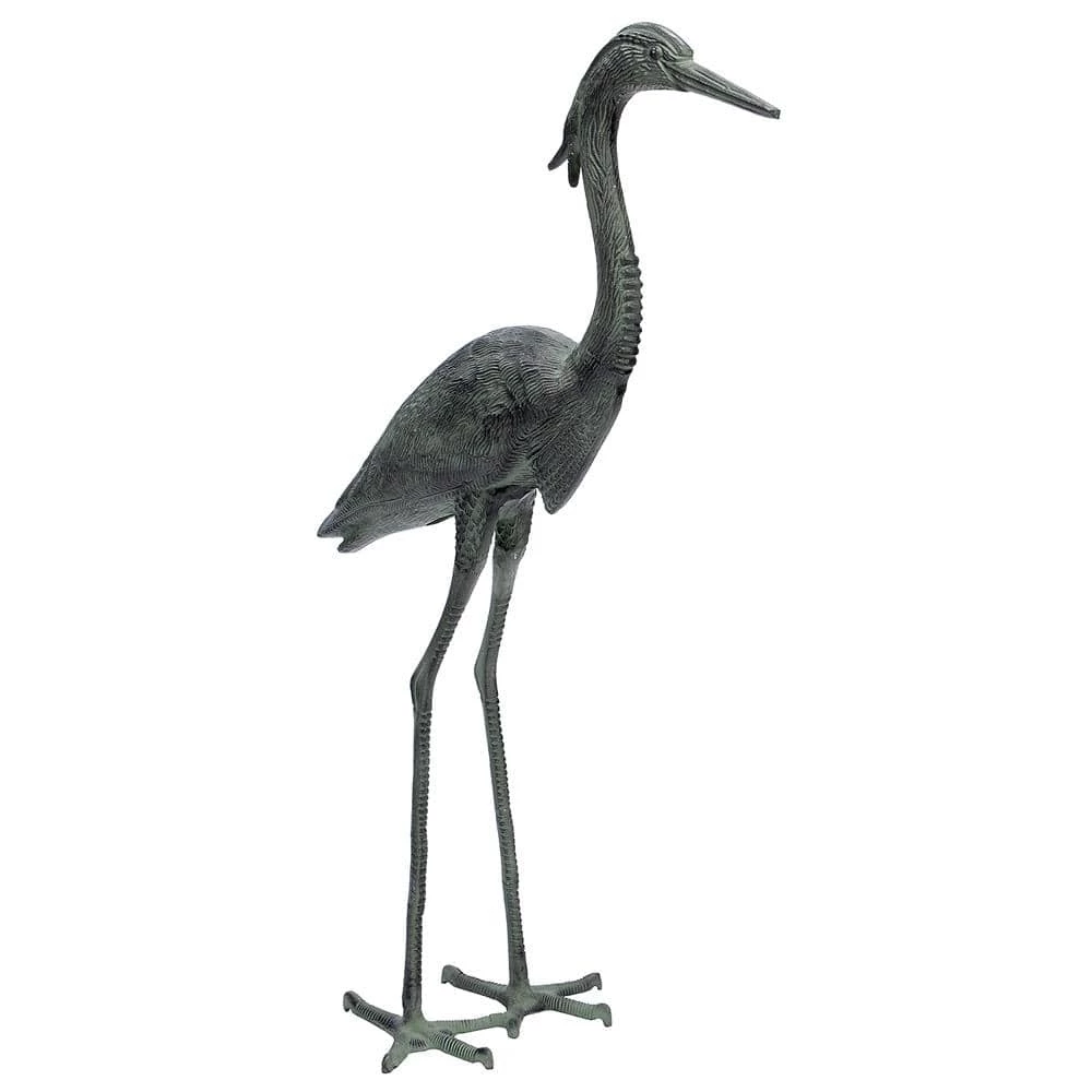Achla Designs Stately Great Blue Heron, 43 in. Tall Blue-Grey Verdi Painted Finish 4 Achla Designs Stately Great Blue Heron, 43 in. Tall Blue-Grey Verdi Painted Finish - Image 2