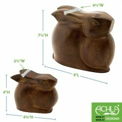 Achla Designs Cast Aluminum Small Moon Bunny Indoor Outdoor Statue, 3.75 in. Tall Antique Bronze Finish -Achla Designs Shop achla designs garden statues mnb 01 1f 1000