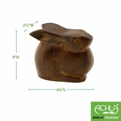 Achla Designs Cast Aluminum Small Moon Bunny Indoor Outdoor Statue, 3.75 in. Tall Antique Bronze Finish -Achla Designs Shop achla designs garden statues mnb 01 4f 1000