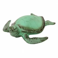 Achla Designs Shop 7 Achla Designs Indoor Outdoor Sea Turtle Statue, 16,5 in. L Blue-Grey Verdi Painted Finish