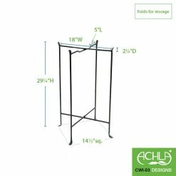 Achla Designs 22 in. Dia Black Powder Coat Iron Multi-Purpose Large Folding Floor Stand 8 Achla Designs 22 in. Dia Black Powder Coat Iron Multi-Purpose Large Folding Floor Stand -Achla Designs Shop achla designs plant stands cwi 03 4f 1000