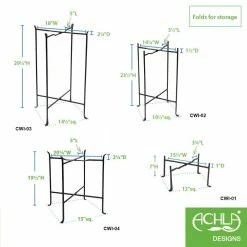 Achla Designs 19.5 in. Tall Black Powder Coat Iron Indoor/Outdoor Short Folding Floor Stand -Achla Designs Shop achla designs plant stands cwi 04 fa 1000