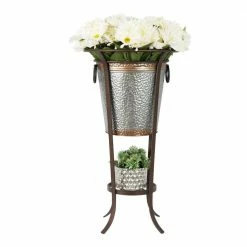 Achla Designs 28 in. Tall Roman Bronze Powder Coat Iron Tulip Plant Stand without Insert -Achla Designs Shop achla designs plant stands fb 19 44 1000