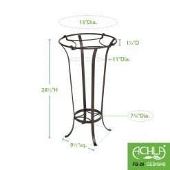 Achla Designs 28 in. Tall Roman Bronze Powder Coat Iron Tulip Plant Stand with Insert 7 Achla Designs 28 in. Tall Roman Bronze Powder Coat Iron Tulip Plant Stand with Insert -Achla Designs Shop achla designs plant stands fb 20 4f 1000