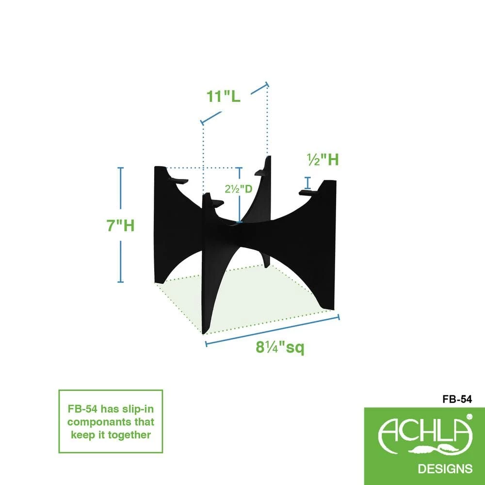 Achla Designs 8.25 in. Square, Black Powder Coat Iron Small Modern Zaha I Plant Stand 4 Achla Designs 8.25 in. Square, Black Powder Coat Iron Small Modern Zaha I Plant Stand - Image 2