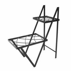 Achla Designs 30.5 in. Tall Black Powder Coat Iron Modern Indoor Outdoor Zig Zag Duet Plant Stand -Achla Designs Shop achla designs plant stands fb 66 4f 1000