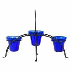 Achla Designs 16.75 in. Tall Graphite Powder Coat Iron Small Herb Caddy Plant Stand for Kitchen or Garden -Achla Designs Shop achla designs plant stands fc 01 1f 1000