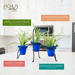 Achla Designs 16.75 in. Tall Graphite Powder Coat Iron Small Herb Caddy Plant Stand for Kitchen or Garden -Achla Designs Shop achla designs plant stands fc 01 fa 1000