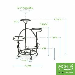 Achla Designs 18 in. Tall Graphite Powder Coat Iron Indoor/Outdoor Cascading Plant Stand for 4 Planters 8 Achla Designs 18 in. Tall Graphite Powder Coat Iron Indoor/Outdoor Cascading Plant Stand for 4 Planters -Achla Designs Shop achla designs plant stands fc 05 4f 1000