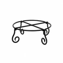 Achla Designs 12.25 in. Dia Black Powder Coat Small Short Piazza Plant Stand