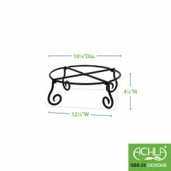 Achla Designs 12.25 in. Dia Black Powder Coat Small Short Piazza Plant Stand -Achla Designs Shop achla designs plant stands gbs 23 c3 1000