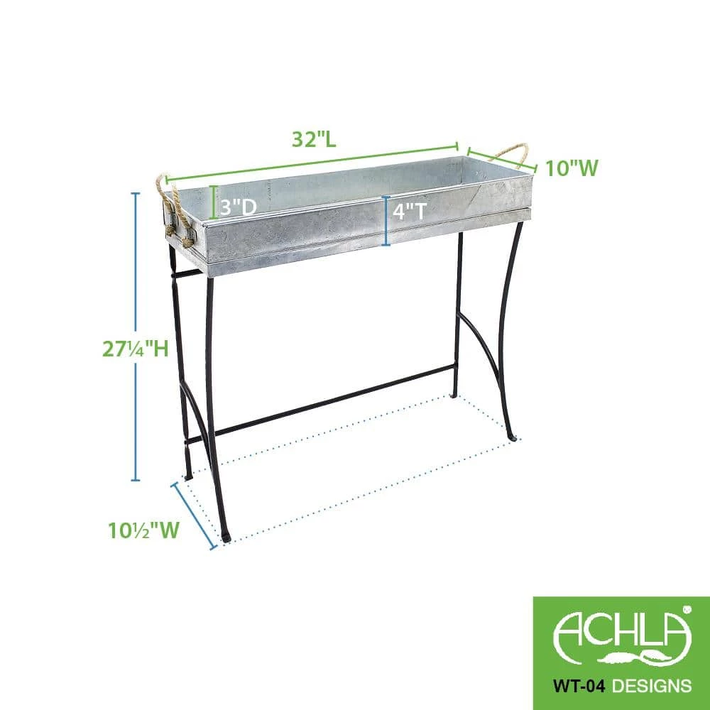 Achla Designs 27 in. Tall Black Powder Coat Iron Stylish Trestle Indoor/Outdoor Plant Stand 4 Achla Designs 27 in. Tall Black Powder Coat Iron Stylish Trestle Indoor/Outdoor Plant Stand - Image 2