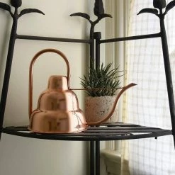 Achla Designs 8.25 in. Tall Copper Plated 3-Tiered Modern Deco Watering Can -Achla Designs Shop achla designs watering cans wc 17 1f 1000
