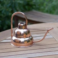 Achla Designs 8.25 in. Tall Copper Plated 3-Tiered Modern Deco Watering Can -Achla Designs Shop achla designs watering cans wc 17 4f 1000