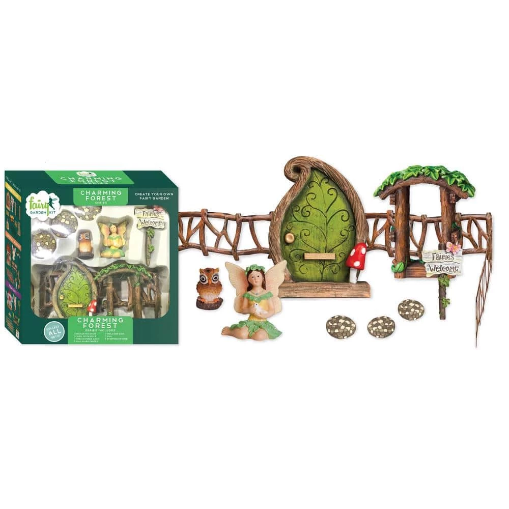 Arcadia Garden Products Charming Forest Polyresin Fairy Garden Kit (11-Piece) 3 Arcadia Garden Products Charming Forest Polyresin Fairy Garden Kit (11-Piece)