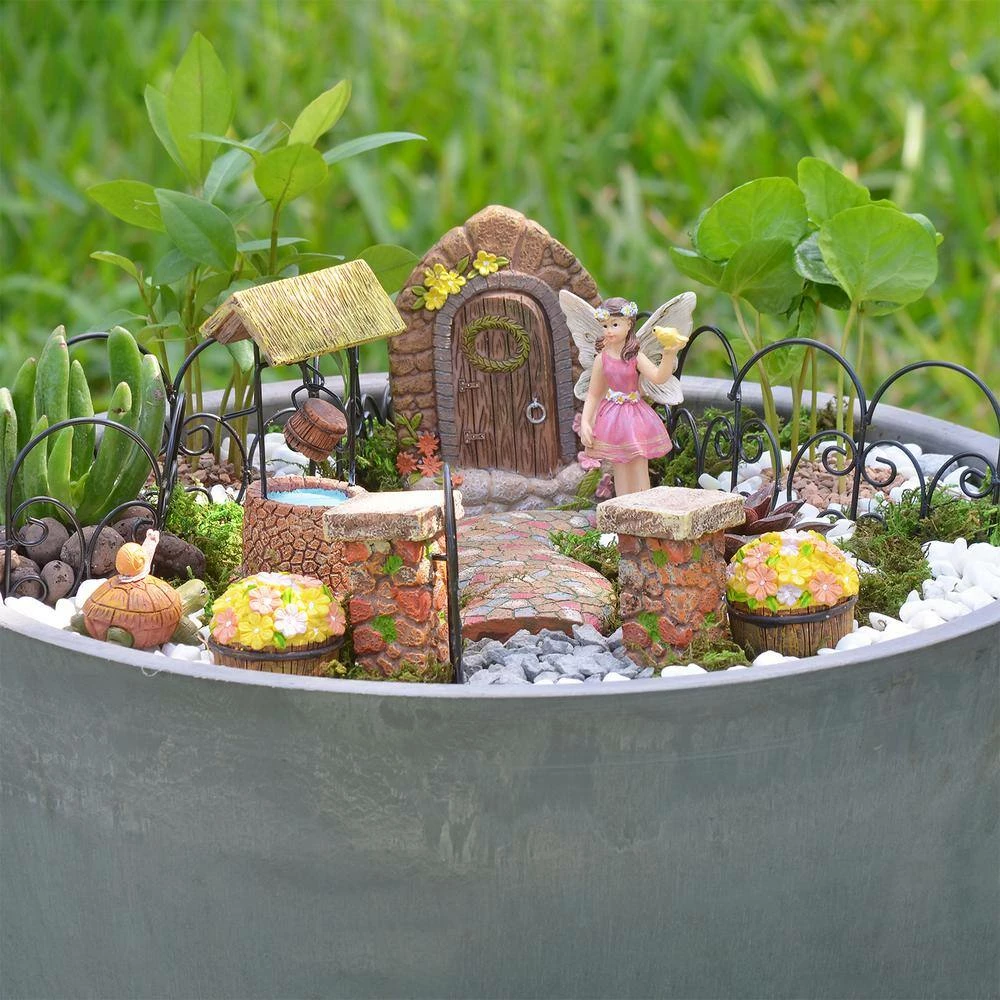 Arcadia Garden Products Pebble Lane Polyresin Fairy Garden Kit (11-Piece) 4 Arcadia Garden Products Pebble Lane Polyresin Fairy Garden Kit (11-Piece) - Image 2