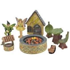Arcadia Garden Products Pleasant Afternoon Polyresin Fairy Garden Kit (9-Piece)