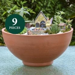 Arcadia Garden Products Pleasant Afternoon Polyresin Fairy Garden Kit (9-Piece) -Achla Designs Shop arcadia garden products garden statues fg38 fa 1000