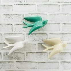 Arcadia Garden Products 6.5 in. x 5 in. x 2 in. Assorted Color Ceramic Birds Wall Art ( Set of 3) -Achla Designs Shop arcadia garden products outdoor wall sculptures wa23 31 1000