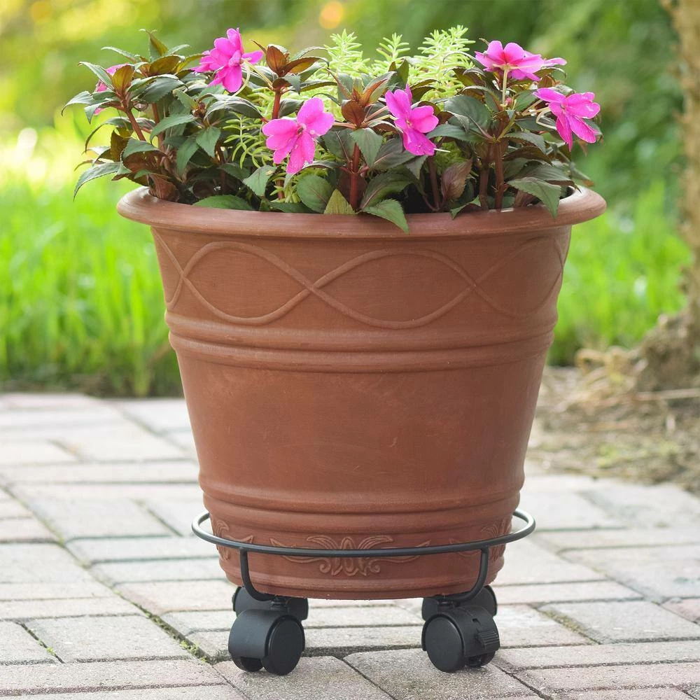 Arcadia Garden Products 10 in. Black Metal Heavy-Duty Plant Caddy 8 Arcadia Garden Products 10 in. Black Metal Heavy-Duty Plant Caddy - Image 6