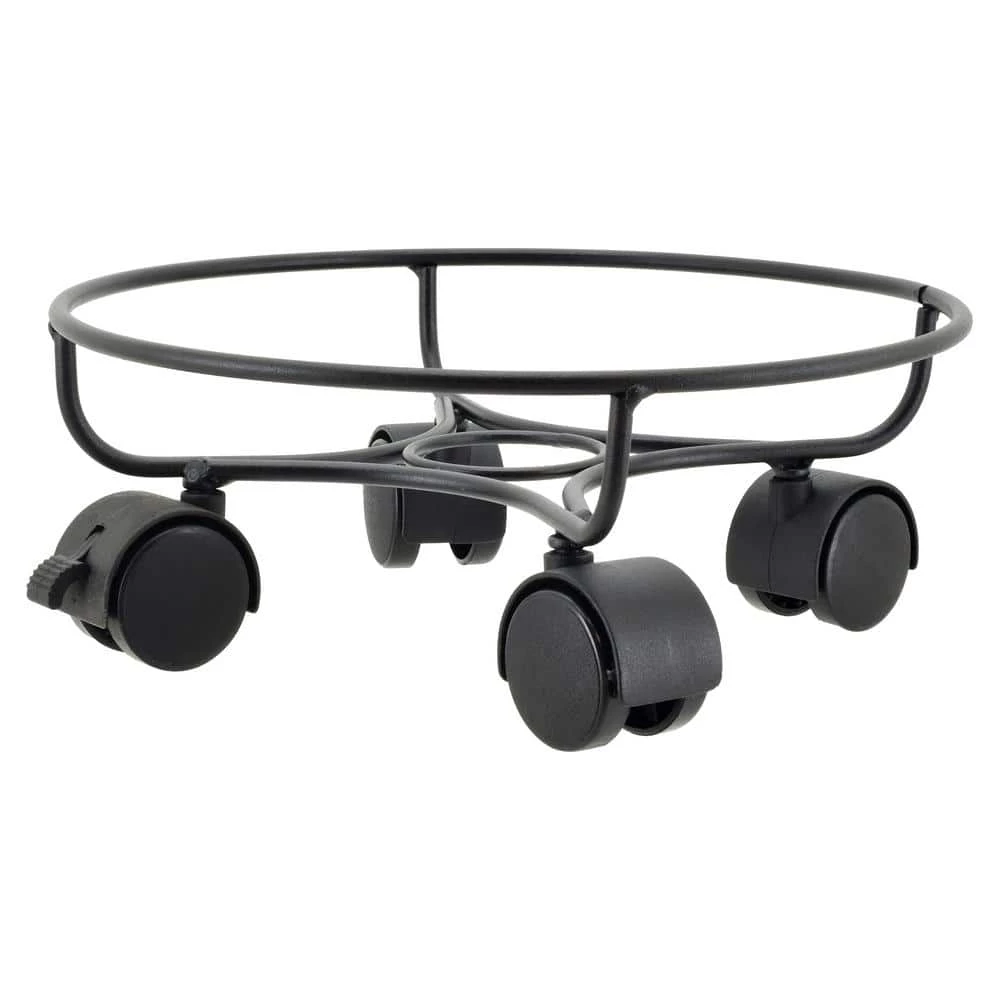 Arcadia Garden Products 10 in. Black Metal Heavy-Duty Plant Caddy 4 Arcadia Garden Products 10 in. Black Metal Heavy-Duty Plant Caddy - Image 2