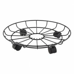 Arcadia Garden Products 16 in. Black Metal Heavy-Duty Plant Caddy