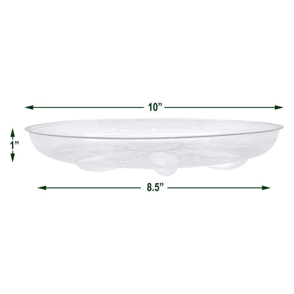 Arcadia Garden Products Heavy-Duty 10 in. Dia. Clear Plastic Saucer (5-Pack) 6 Arcadia Garden Products Heavy-Duty 10 in. Dia. Clear Plastic Saucer (5-Pack) - Image 4