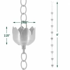 Arcadia Garden Products Rain Chain with Lotus Blossoms -Achla Designs Shop arcadia garden products rain chains rc04 1f 1000
