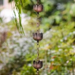 Arcadia Garden Products Rain Chain with Lotus Blossoms -Achla Designs Shop arcadia garden products rain chains rc04 31 1000