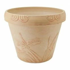 Arcadia Garden Products Dragonfly 12-1/2 in. x 10 in. Beige PSW Pot