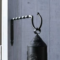 Achla Designs Wrought Iron Twisted Jumbo Bracket, Large, 18 in. W Black Powder Coat Finish -Achla Designs Shop black achla designs plant hangers b 26 1f 1000