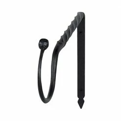 Achla Designs Wrought Iron Twisted Jumbo Bracket, Large, 18 in. W Black Powder Coat Finish