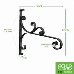Achla Designs 18 in. W Large Black Powder Coat Iron All-Purpose Traditional Style Bracket -Achla Designs Shop black achla designs plant hangers b 28 c3 1000