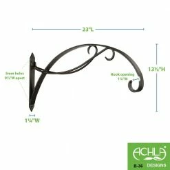 Achla Designs 24 in. W Black Powder Coat Metal Curling Scroll Bracket for Large Baskets -Achla Designs Shop black achla designs plant hangers b 36 4f 1000