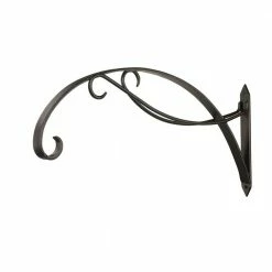 Achla Designs 24 in. W Black Powder Coat Metal Curling Scroll Bracket for Large Baskets