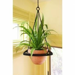 Achla Designs Lina I 18.4 in. Tall Terra Cotta Modern Plant Hanger -Achla Designs Shop black achla designs plant hangers bh 01 fa 1000