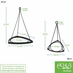 Achla Designs Lina II 21.75 in. Tall, Terra Cotta Modern Plant Hanger -Achla Designs Shop black achla designs plant hangers bh 02 44 1000