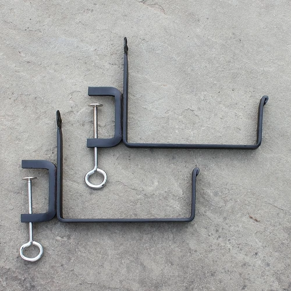 Achla Designs Clamp-On Wrought Iron Flower Box Brackets 7 Achla Designs Clamp-On Wrought Iron Flower Box Brackets - Image 5