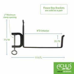Achla Designs Clamp-On Wrought Iron Flower Box Brackets 10 Achla Designs Clamp-On Wrought Iron Flower Box Brackets -Achla Designs Shop black achla designs plant hangers sfb 02c 4f 1000