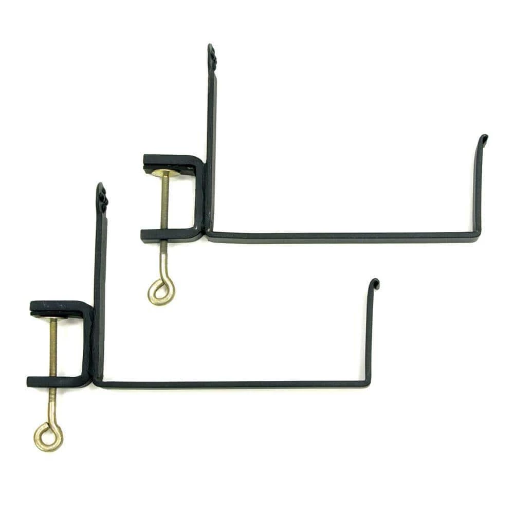Achla Designs Clamp-On Wrought Iron Flower Box Brackets 3 Achla Designs Clamp-On Wrought Iron Flower Box Brackets