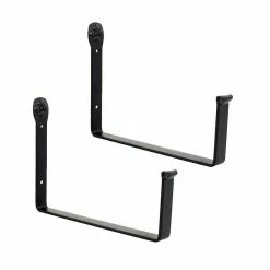 Achla Designs 10 in. W Black Powder Coat Iron Wall Mounted Flower Box Brackets (Pair)
