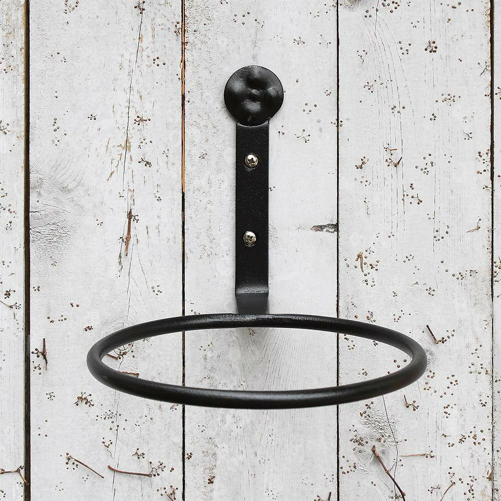 Achla Designs 6 in. Dia Black Powder Coat Metal Wall Mounted Flower Pot Holder Ring Bracket 7 Achla Designs 6 in. Dia Black Powder Coat Metal Wall Mounted Flower Pot Holder Ring Bracket - Image 5