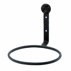 Achla Designs 6 in. Dia Black Powder Coat Metal Wall Mounted Flower Pot Holder Ring Bracket