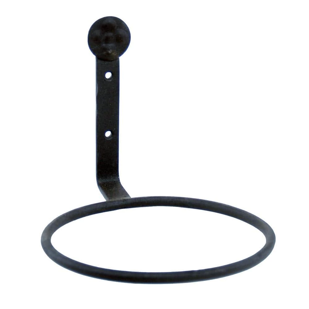 Achla Designs 6 in. Dia Black Powder Coat Metal Wall Mounted Flower Pot Holder Ring Bracket 4 Achla Designs 6 in. Dia Black Powder Coat Metal Wall Mounted Flower Pot Holder Ring Bracket - Image 2