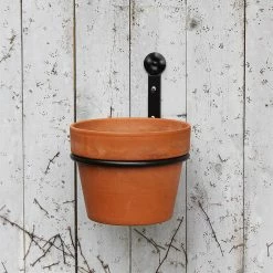 Achla Designs 6 in. Dia Black Powder Coat Metal Wall Mounted Flower Pot Holder Ring Bracket 14 Achla Designs 6 in. Dia Black Powder Coat Metal Wall Mounted Flower Pot Holder Ring Bracket -Achla Designs Shop black achla designs plant hangers sfr 06 fa 1000